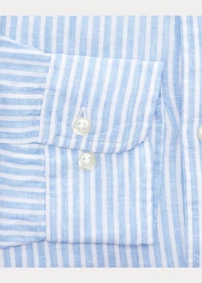 Polo Ralph Lauren Slim Fit Striped Linen Skjorter Herre Danmark (KIOXP6084)